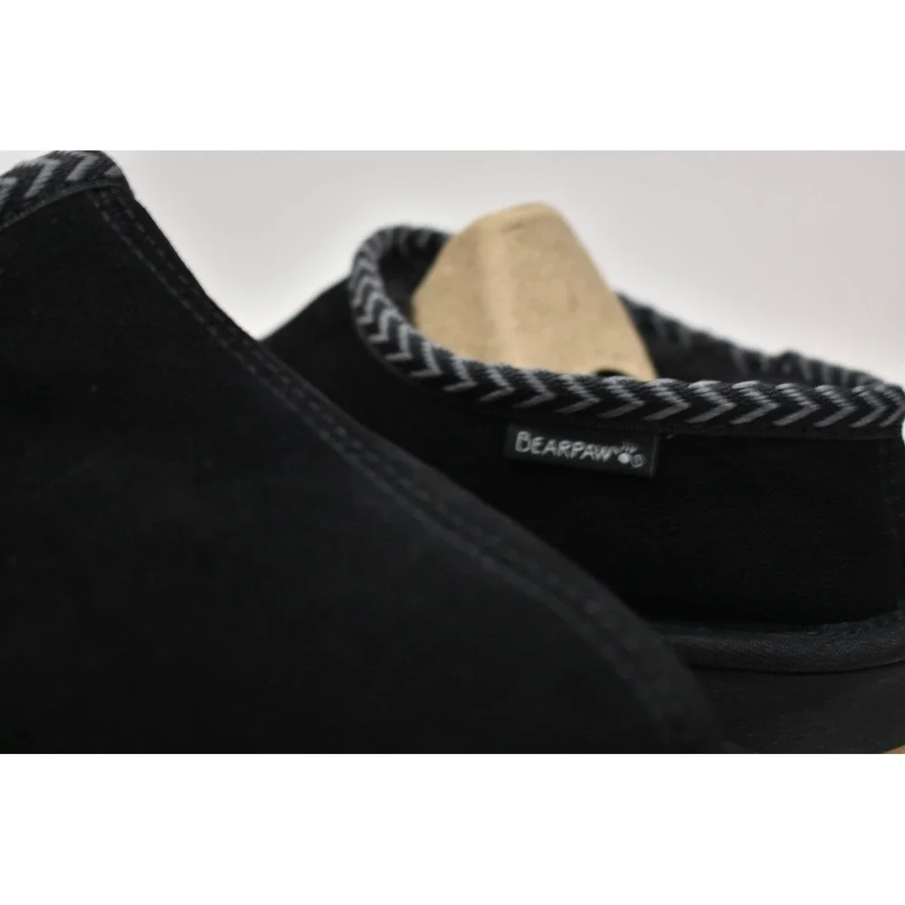 Bearpaw Tabitha Youth Slippers Size 5 Black Gray Chevron 2973Y NIB